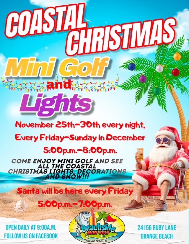 Coastal Christmas Mini Golf and Lights